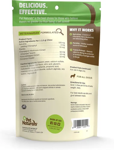 Vista 2 de Pet Naturals Breath Bites - Ambientador de aliento para perros, 60 masticables, aliento fresco, apoyo gastrointestinal saludable y salud dental
