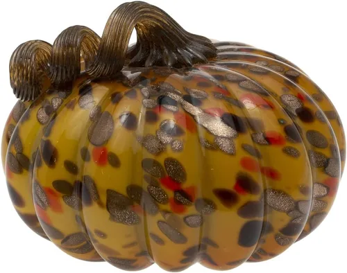 Vista 14 de Boston International Calabaza de cristal para otoño, cosecha, Acción de Gracias, decoración de mesa de vidrio soplado a mano, pequeño, remolino