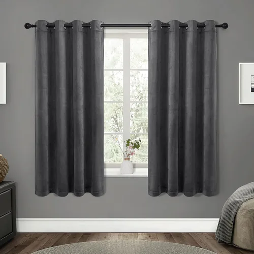 Vista 26 de RYB HOME Cortinas de terciopelo 100% opacas para sala de estar, cortinas de guardería con bloqueo de luz, 2 paneles, cortinas de ventana con Beige