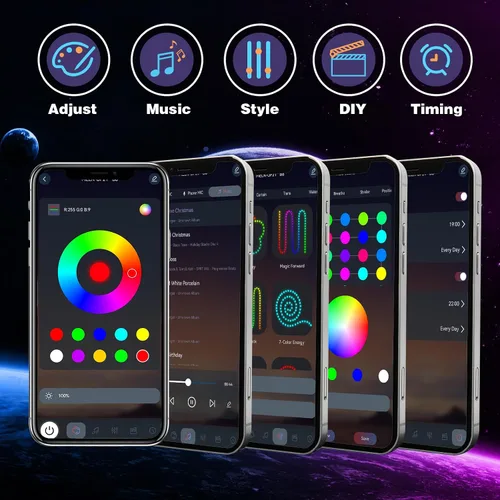 Vista 6 de KSIPZE Luces Permanentes para Exteriores Impermeables IP67, Luces LED Inteligentes RGB+IC para Aleros con Control por App y Botón, Más de 200 Modos