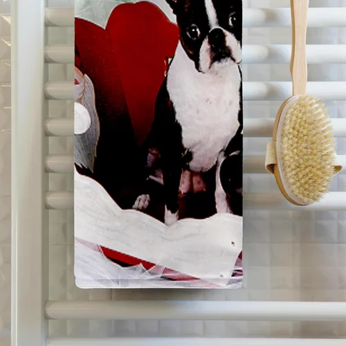 Vista 2 de 3dRose Dogs Boston Terrier – Molly – Boston Terrier – Toalla
