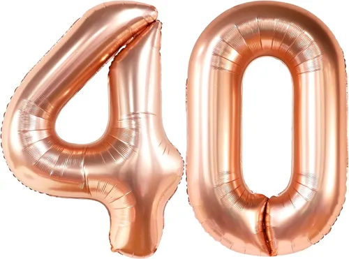 Vista 12 de KatchOn Globos negros de aluminio con el número 40 para decoración