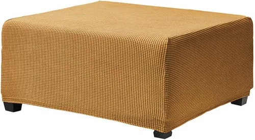 Vista 9 de OBCREAT Fundas otomanas, funda otomana de jacquard elástico, suave y gruesa, plegable, funda de almacenamiento rectangular para reposapiés con parte