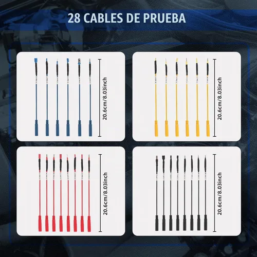 Vista 3 de Kit de 48 piezas de cables de prueba de circuito automotriz, cables de desconexión eléctrica, kit automotriz, herramientas de diagnóstico automático