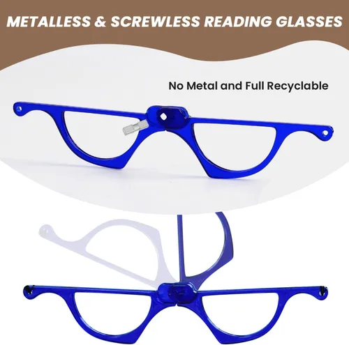 Vista 2 de Eyekepper Lupa de mano gafas de lectura plegables Metalless Lectores sin tornillos con correa para el cuello - Negro +0.50
