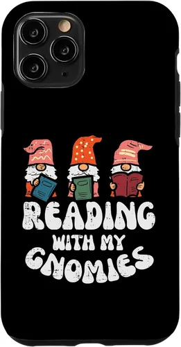 Vista 10 de Funda para iPhone 15 Reading With My Gnomies Funny Gnomes Book Lover Bookworm