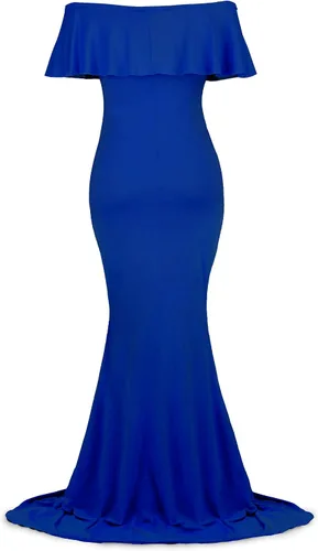 Vista 2 de Molliya - Vestido largo para mujer, de maternidad, con volantes, sin mangas, elástico, maxivestido.