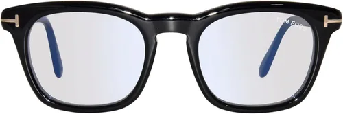 Vista 2 de Tom Ford TF5870-B 001 Gafas de los hombres Brillante Negro Llena Llena Forma Cuadrada 1.969 in, Negro brillante, logotipo "T", lentes de bloque
