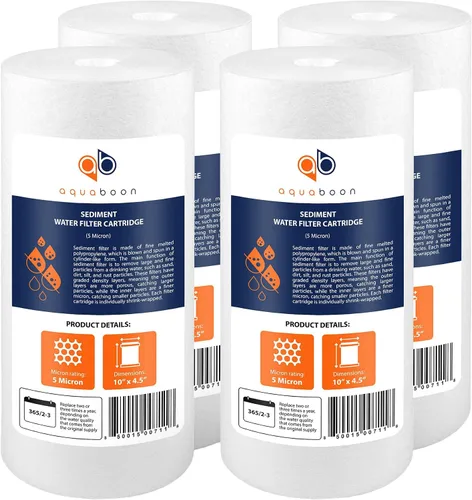 Vista 10 de Aquaboon Filtro de Repuesto de Sedimentos de Agua de Pozo de 5 Micrones 10 x 4.5 Cartucho de Filtro de Agua para Toda la Casa Compatible