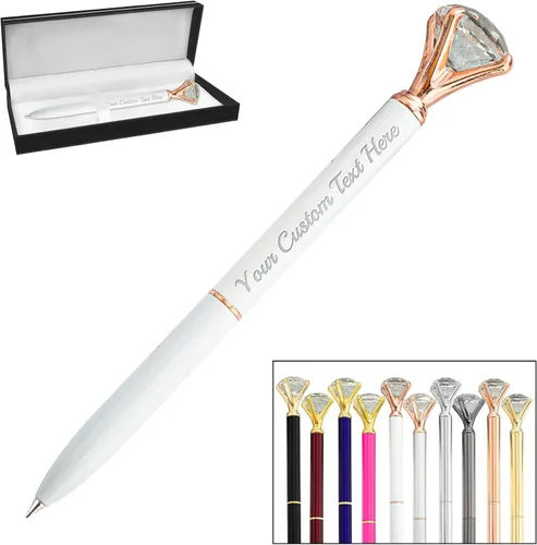 Vista 14 de 1 bolígrafo de diamante con cristal, bolígrafos personalizados a granel con grabado sin nombre, bolígrafos de diamante personalizados, lápiz óptico