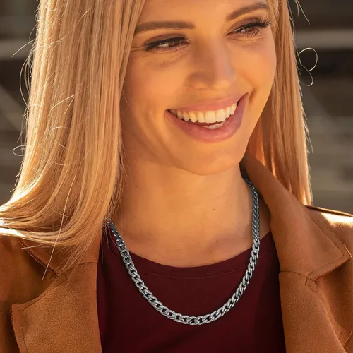 Vista 2 de LIFETIME JEWELRY Collar de cadena de eslabones cubanos pulidos de 0.276in para mujeres y hombres, chapado en oro de 24 quilates, Chapado en oro, No