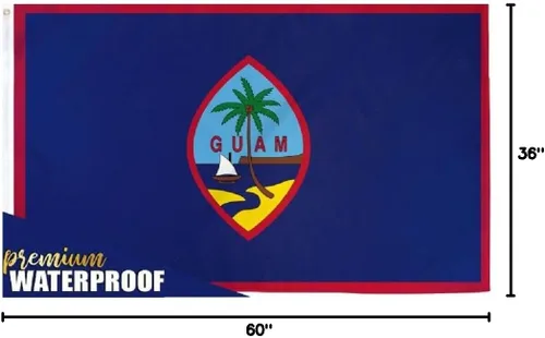 Vista 3 de Bandera impermeable de Guam Territorio Bandera del Pacífico Banderín 3x5 Interior Exterior