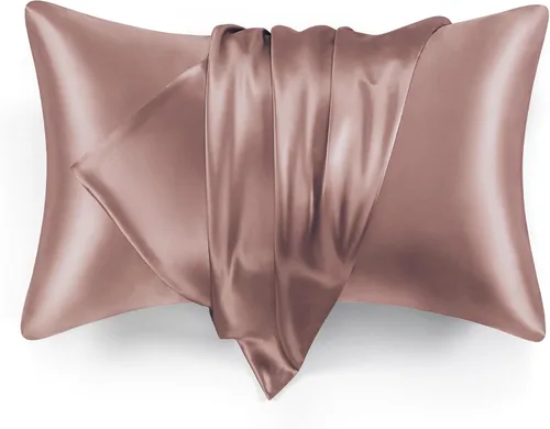 Vista 15 de Love's cabin Funda de almohada de satén para cabello y piel, similar a las fundas de almohada de seda, paquete de 2 fundas de almohada