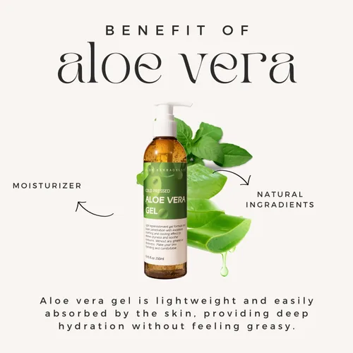 Vista 3 de benatu Gel de Aloe Vera para Cara y Cabello, 100% Puro Prensado en Frío, Hidratante Facial Natural para Alivio de Quemaduras Solares, Acné, Cuidado