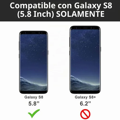 Vista 2 de Funda para Samsung Galaxy S8, carcasa de cuerpo completo con protector de pantalla integrado, delgado, transparente, absorbente de golpes, a prueba