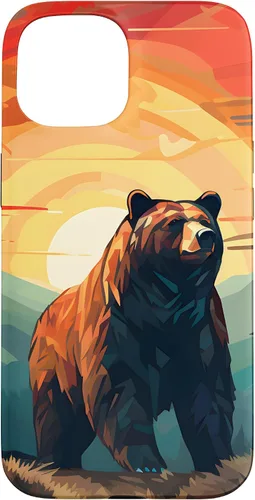 Vista 6 de Funda para iPhone 11 Bear Retro Sunset Forest Spirit Animal