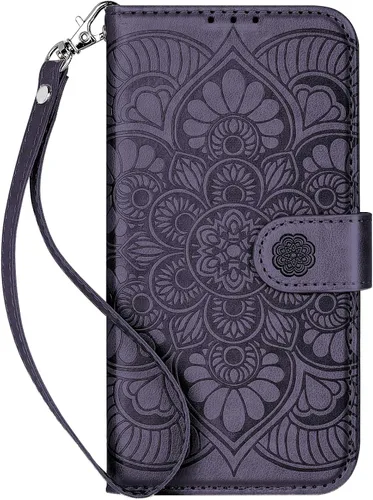Vista 11 de Funda tipo cartera para iPhone 15, [bloqueo RFID] 3 tarjeteros con ranura para tarjeta de crédito, funda protectora magnética de cuero para iPhone