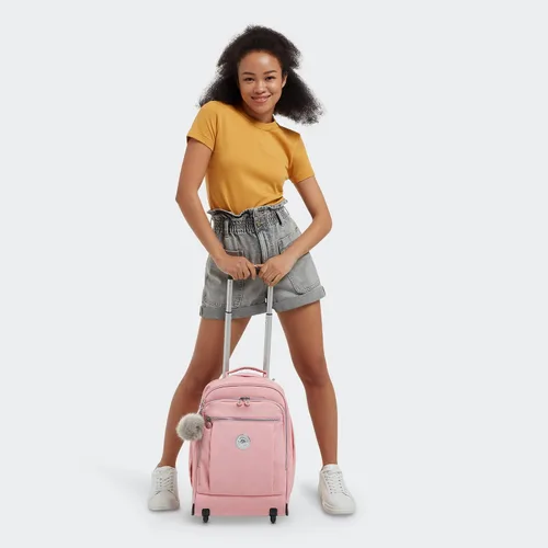 Vista 4 de Kipling Gaze - Mochila grande con ruedas para mujer Rosa Bridal Rose talla única