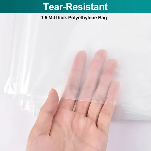 Vista 5 de Bolsa de Colchón para Mudanza y Almacenamiento - Paquete de 2 Fundas Protectoras de Plástico, Tamaño Individual y Doble Transparente - Paquete de 2
