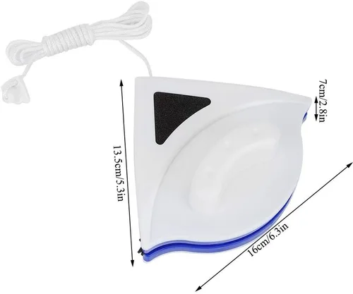 Vista 2 de Limpiador de ventanas de doble cara Limpiaparabrisas de vidrio, herramientas magnéticas para ventanas de casa, cepillo de lavado magnético ajustable