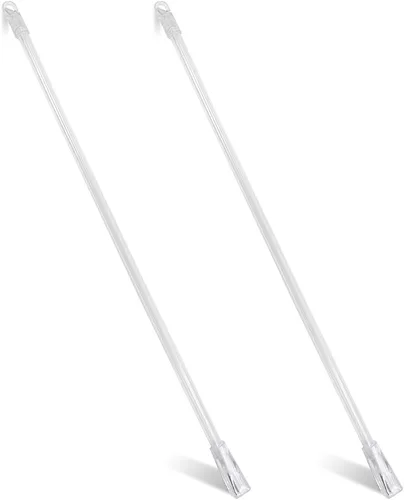 Vista 8 de Reemplazo de persianas de fibra de vidrio blancas de 17 pulgadas con gancho de metal, varita ciega vertical, abridor de cortinas ciegas, control