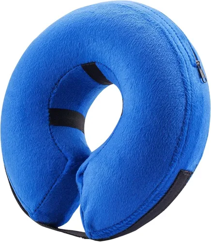Vista 12 de BENCMATE - Cuello inflable y suave para perros, alternativa al collar isabelino, para gatos y perros pequeños, medianos y grandes, dona para Azul