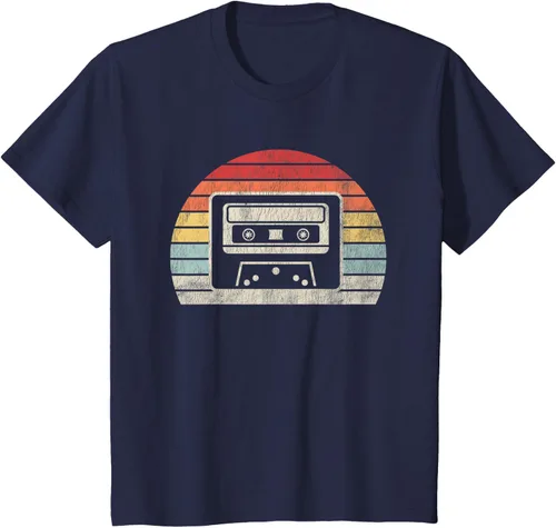 Vista 50 de Retro Cassette Tape 80s 90s Nostalgia T-Shirt Negro