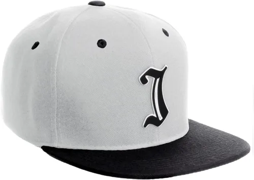 Vista 1556 de Daxton Gorra clásica con visera de billete plano con letras del alfabeto inglés antiguo de la A a la Z