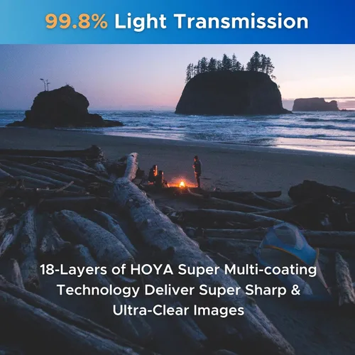 Vista 5 de Hoya Filtro UV antiestático EVO de 1.457 in — Filtros de cámara con revestimiento SMC de 16 capas, 0.118 in de grosor, vidrio óptico UV para una