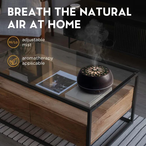 Vista 3 de 550ml Difusor de aceite esencial de gran capacidad con juego de 6 aceites de aromaterapia, humidificador de aire ultrasónico con temporizador y luz