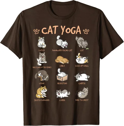 Vista 8 de Cat Yoga Poses Cats Practicing Mindfulness Meditación Kitten - Camiseta, Negro, S