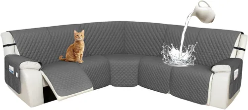 Vista 80 de Arfntevss Fundas de sofá modular reclinable, 100% impermeable, en forma de L, para sillón reclinable en forma de L, funda seccional lavable