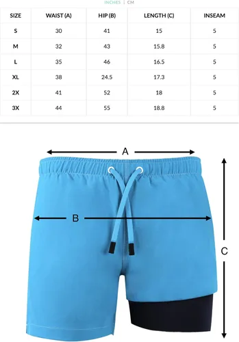 Vista 6 de NONETZ Anti-Chafe - Traje de baño para hombre con forro tipo bóxer