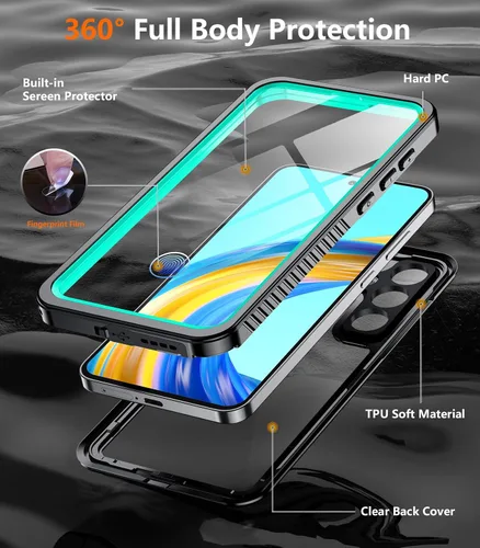 Vista 175 de Temdan - Funda impermeable diseñada para iPhone 12, protector de pantalla y cámara integrado IP68 bajo el agua, cuerpo completo, a prueba de caídas