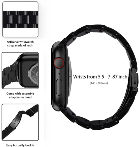 Vista 6 de Wongeto Correa de resina ligera, compatible con Apple Watch Band de 1.575 pulgadas, 1.496 pulgadas, 1.614 pulgadas, 1.654 pulgadas, 1.732 pulgadas