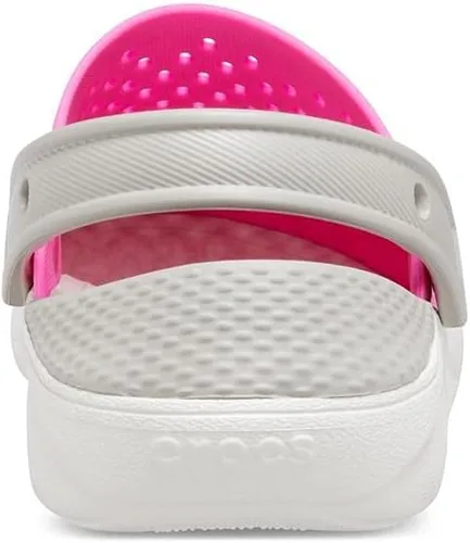 Vista 8 de Crocs Kids LiteRide Clog Zapato atlético casual para niños y niñas, azul marino y blanco.