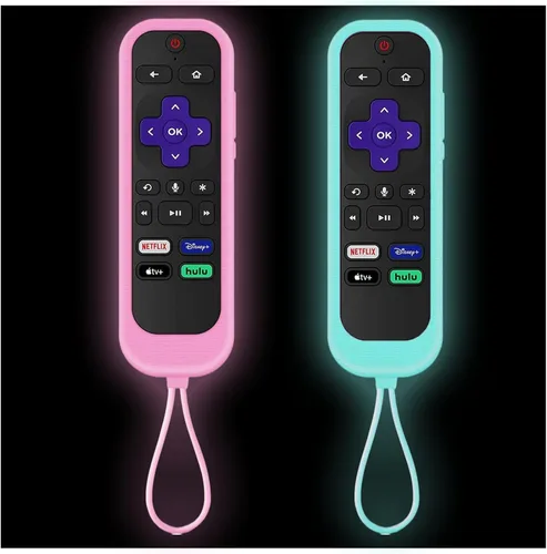 Vista 13 de Juego de 3 fundas para controles remotos Westinghouse Roku TV Onn Roku TCL Hisense Roku Funda protectora de silicona universal para Roku Remote