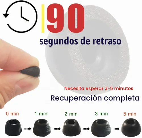 Vista 2 de Almohadillas de espuma viscoelástica para Samsung Galaxy Buds 2/Buds FE Espuma-Negro