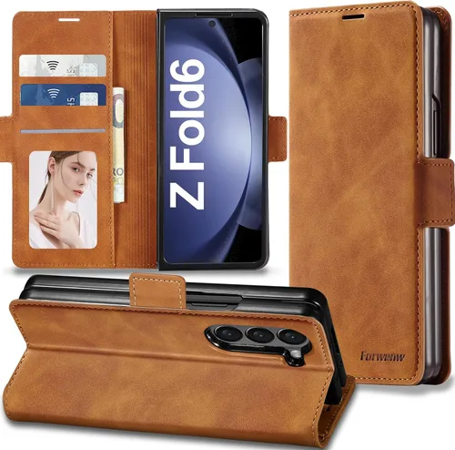Vista 56 de Funda de piel con tapa para Samsung Galaxy Z Flip 3, con protección de bisagra, delgada y magnética tipo cartera [1 tarjetero], funda protectora a