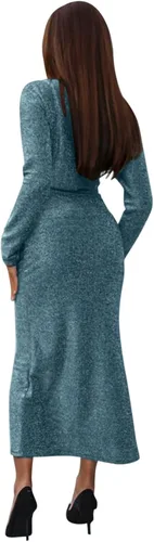 Vista 2 de Season Dress Womens V Neck Dress Long Sleeve Irregular Dress Casual Womens Summer Casual Sleeveless Dress
