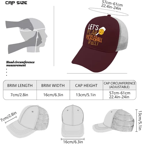 Vista 4 de Baseball Caps Let's Play Pickleball Y'all Baseball Cap for Men Vintage Denim Hat Adjustable