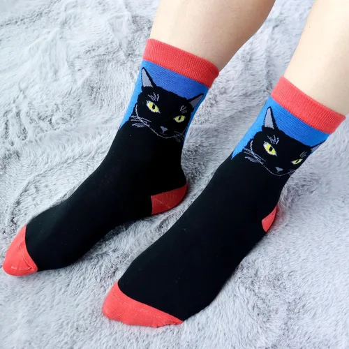 Vista 5 de Belloxis 5 pares de bonitos y divertidos calcetines de animales para mujeres y niñas, cómodos calcetines de algodón para uso diario, grandes ideas
