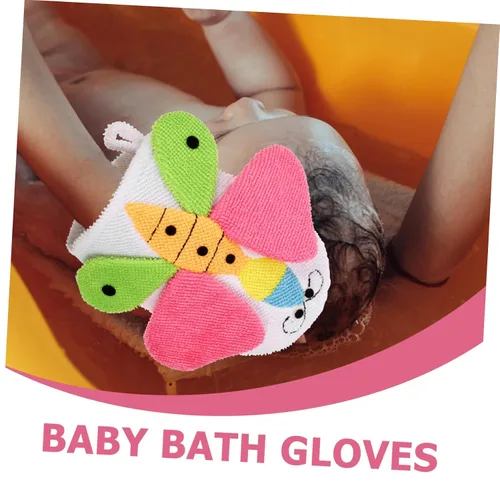 Vista 6 de 4 guantes de baño de dibujos animados, guantes exfoliantes suaves para el cuidado de la piel delicada, adecuados para baño (estilo aleatorio), 4