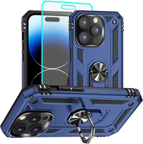 Vista 32 de Funda para iPhone 12/12 Pro, grado militar, anillo a prueba de golpes, verde militar