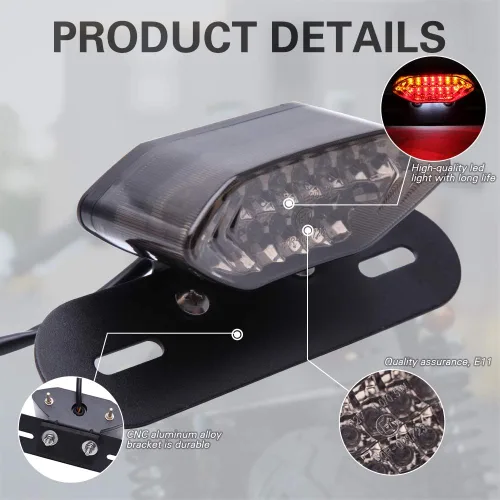 Vista 3 de DREAMIZER Juego de luces de remolque cuadrado impermeable, lámpara de luz LED ABS roja de freno, parada, cola, marcha y licencia compatible