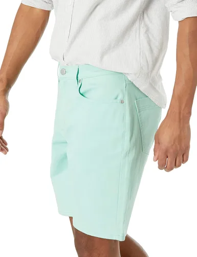 Vista 3 de Tienda Essentials Pantalones cortos de 5 bolsillos elásticos de entrepierna de 9 pulgadas para hombre