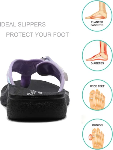 Vista 2 de SOLLBEAM Sandalias ortopédicas originales para mujer, estilo tanga con soporte de arco