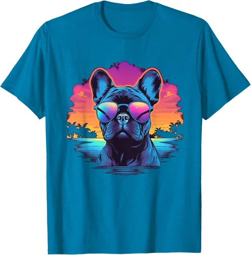 Vista 5 de Camiseta de perro Bulldog Francés para hombres y mujeres, Negro