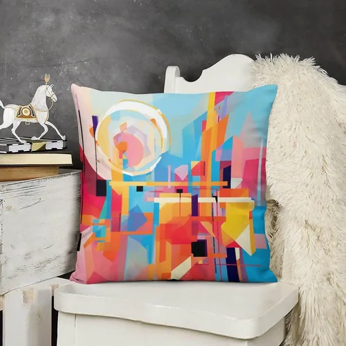 Vista 12 de Almohadas grandes para cama, fundas de almohada abstractas coloridas con patrón de rayas verticales, fundas de almohada cuadradas suaves, fundas