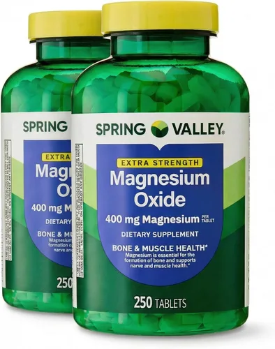 Vista 5 de Magnesio 400mg – 250 tabletas, suplemento de magnesio de alta potencia, tabletas diarias de magnesio para hueso, nervio, músculo y apoyo cardíaco